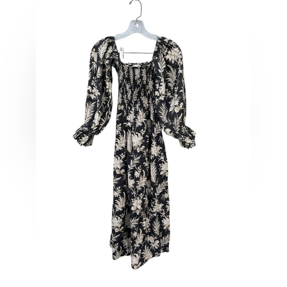 Tuckernuck 100% Linen Ojai Vines Hemmings Floral Smocked Dress - Size Small - Picture 3 of 14